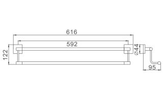 Полотенцедержатель Haiba HB8609 61см хром